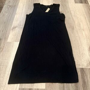 NWT J.Crew Black Sleeveless Dress Womens Small Knee Length Cotton Casual